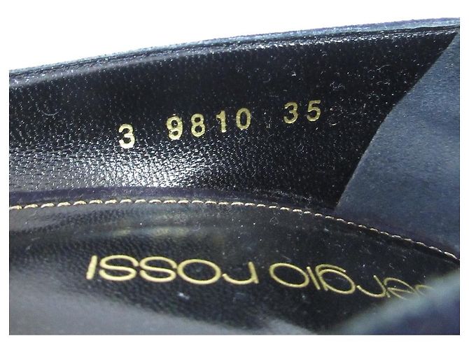 Autre Marque Décolleté in suede con plateau Sergio Rossi Blu Blu navy - vista 11