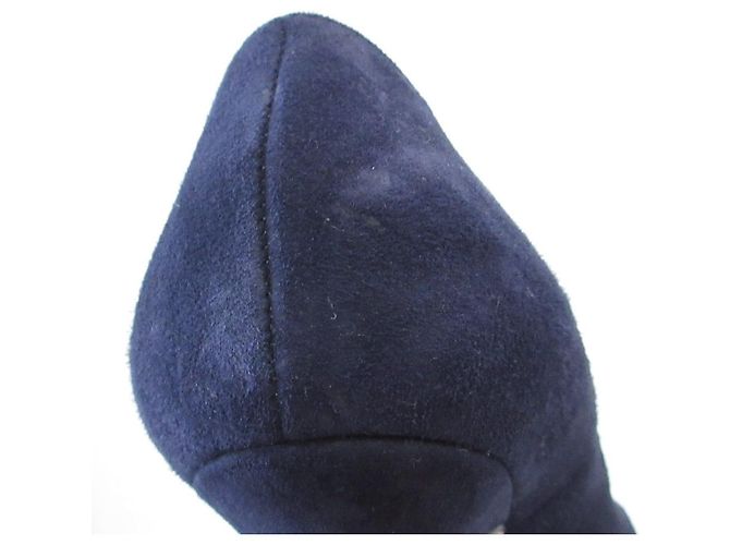 Autre Marque Décolleté in suede con plateau Sergio Rossi Blu Blu navy - vista 14