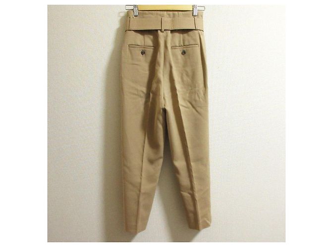Autre Marque Hochtaillierte, taillierte Hose mit Gürtel ebure Beige - Ansicht 2