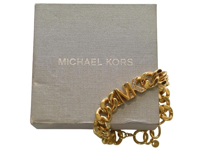 Bracciale in catena chunky dorata con firma MK di Michael Kors D'oro - vista 2