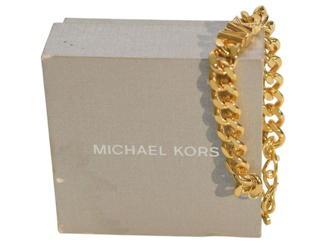 Bracciale in catena chunky dorata con firma MK di Michael Kors D'oro - vista 3