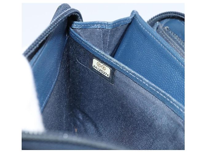 Cartera Chanel Boy de piel de cordero acolchada Azul marino - vista 7