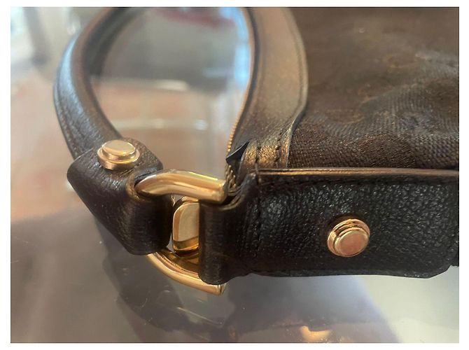 Borsa Gucci Abbey in tela monogramma e pelle nera Nero - vista 12