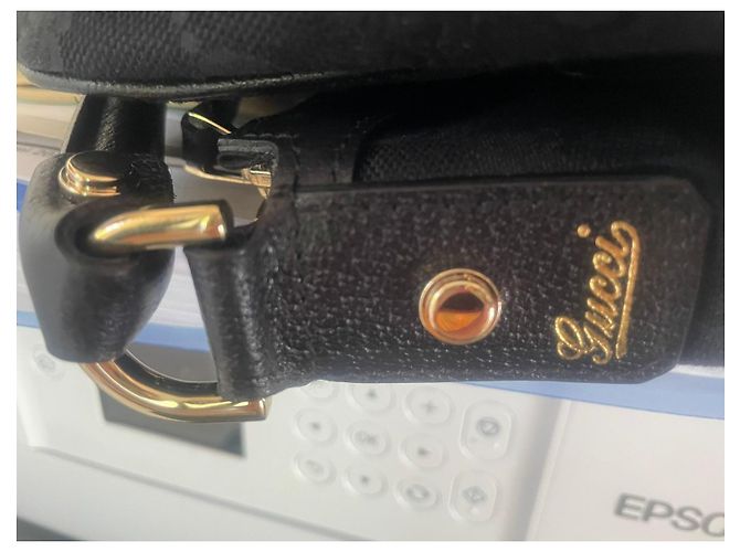 Borsa Gucci Abbey in tela monogramma e pelle nera Nero - vista 14
