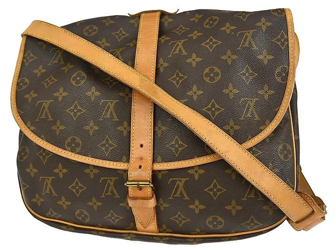 Bolsa Saumur Louis Vuitton em lona Monogram 35 Marrom - vista 2
