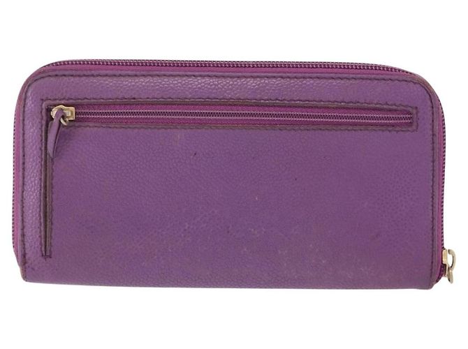 Cartera con cremallera CC Timeless de caviar Chanel Long Púrpura - vista 2