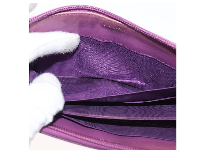 Cartera con cremallera CC Timeless de caviar Chanel Long Púrpura - vista 5