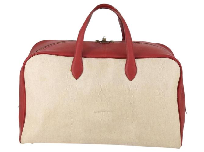 Bolsa de Viagem Victoria Toile 50 da Hermès Bege - vista 2
