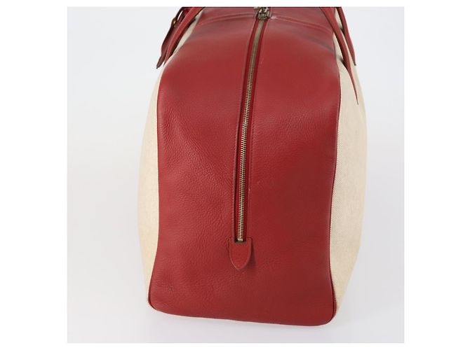 Bolsa de Viagem Victoria Toile 50 da Hermès Bege - vista 3