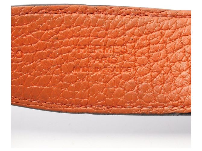Hermès Constance H Gürtel Schwarz Orange - Ansicht 4