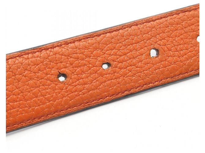 Hermès Constance H Gürtel Schwarz Orange - Ansicht 7