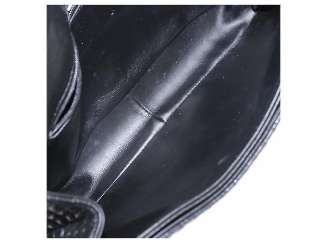 Bally Vintage Schultertasche aus gestepptem Leder mit Kette Schwarz - Ansicht 5