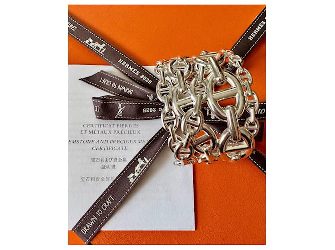 Hermès Bracciale a Catena Ancora Grande Argento - vista 9