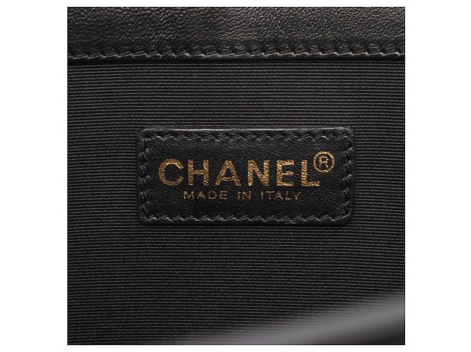 Bolsa Tote CHANEL Icon Preta Azul Marinho Branca Couro Lona Preto Branco - vista 4