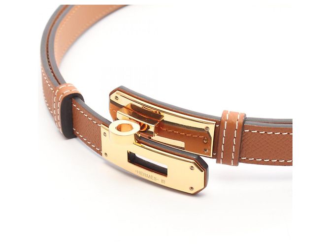 Cinturón Kelly de Hermès Castaño Dorado - vista 3