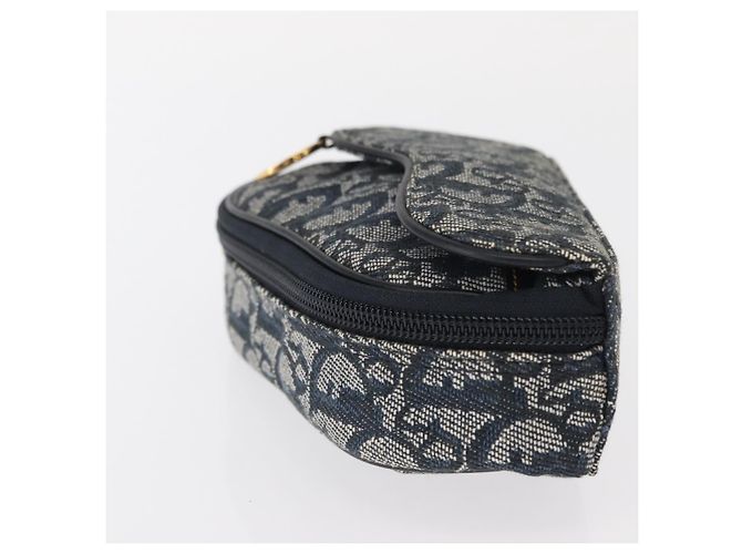 Pochette con zip Saddle Christian Dior in tela Diorissimo Blu - vista 3