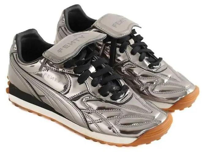 Fenty Sneakers in pelle verniciata argento - vista 3