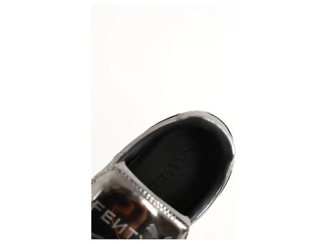 Fenty Sneakers in pelle verniciata argento - vista 5