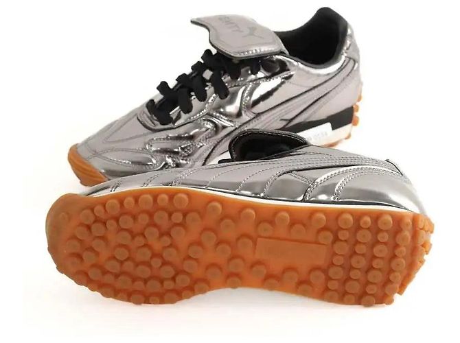 Fenty Sneakers in pelle verniciata argento - vista 6