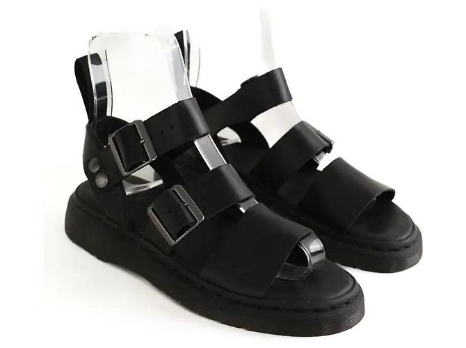 Dr. Martens Sandali in pelle neri - vista 3