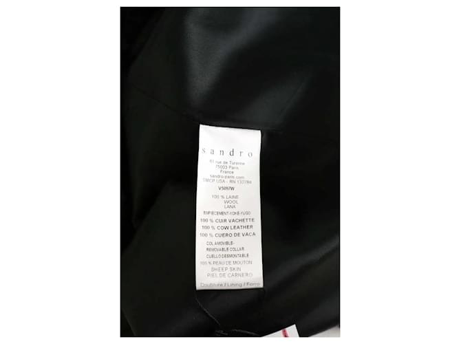 Sandro Schwarze Lederjacke - Ansicht 6