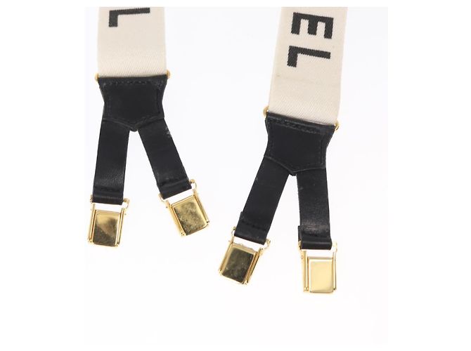 Bretelle in tela con logo Chanel Bianco - vista 3