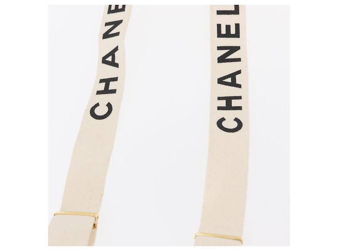 Bretelle in tela con logo Chanel Bianco - vista 7