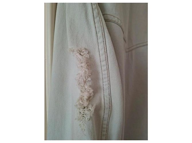 Maison Martin Margiela Giacca fatta a camicia larga svasata lunga Blu chiaro - vista 3