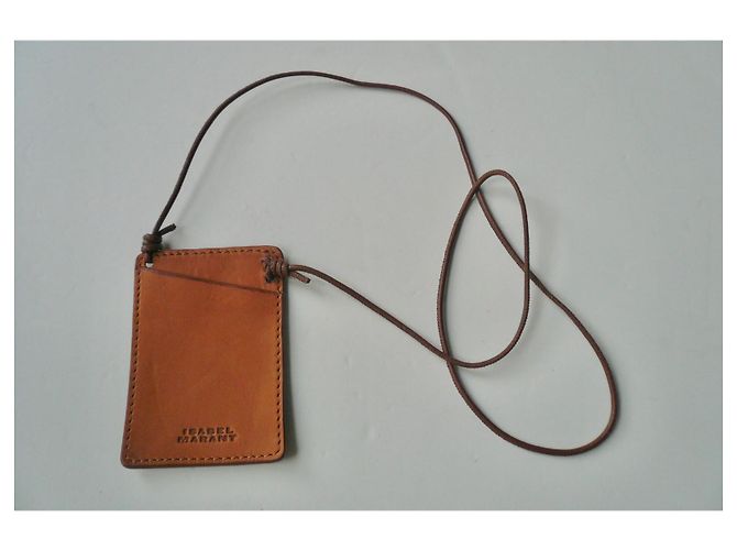 ISABEL MARANT Porta tarjetas de cuero natural Excelente Estado Camello - vista 2