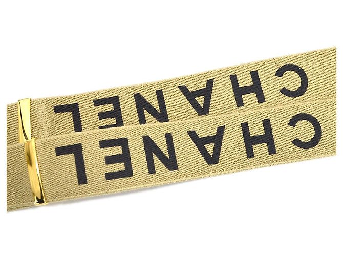 Bretelle in tela con logo Chanel Beige - vista 2