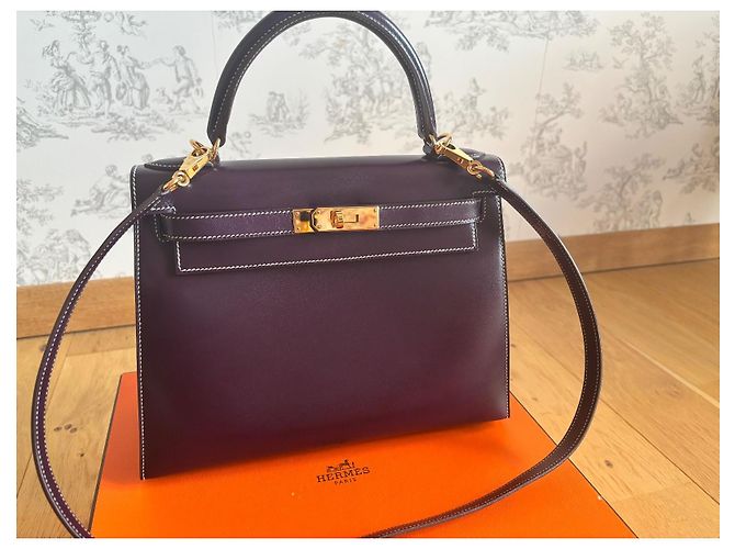 Hermès Kelly Sellier Box 28 cm Sammler Lila Gold hardware - Ansicht 2