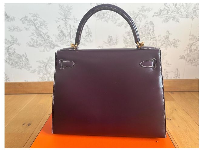 Hermès Kelly Sellier Box 28 cm Sammler Lila Gold hardware - Ansicht 4