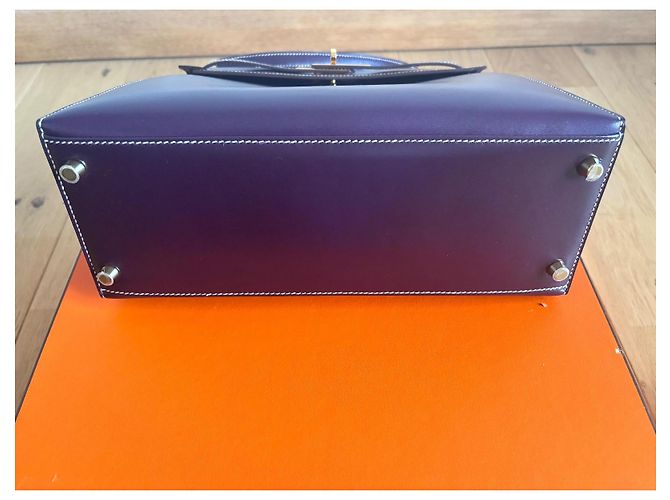 Hermès Kelly Sellier Box 28 cm Sammler Lila Gold hardware - Ansicht 7