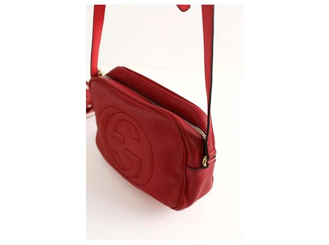 Gucci Borsa a Spalla Soho in Pelle Rossa Rosso - vista 2