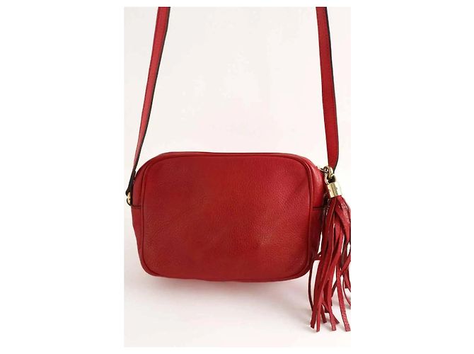 Gucci Borsa a Spalla Soho in Pelle Rossa Rosso - vista 3