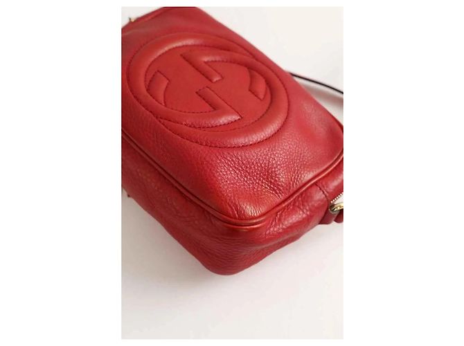 Gucci Borsa a Spalla Soho in Pelle Rossa Rosso - vista 4