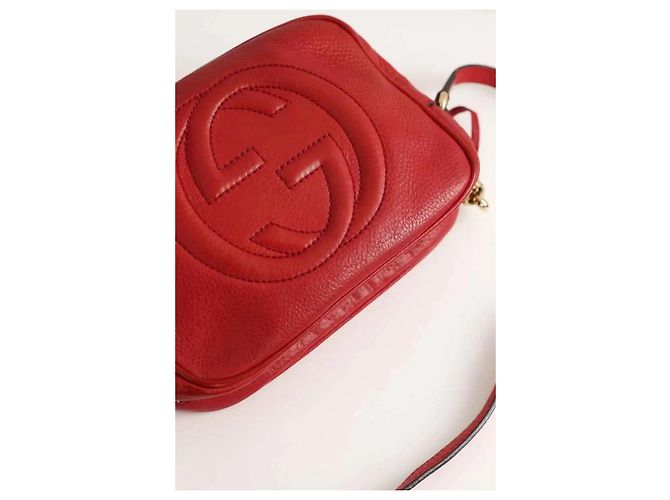 Gucci Borsa a Spalla Soho in Pelle Rossa Rosso - vista 5