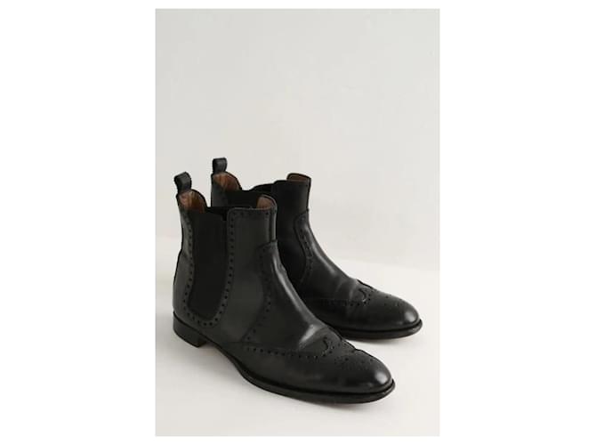 Hermès Stivali in pelle nera Nero - vista 3