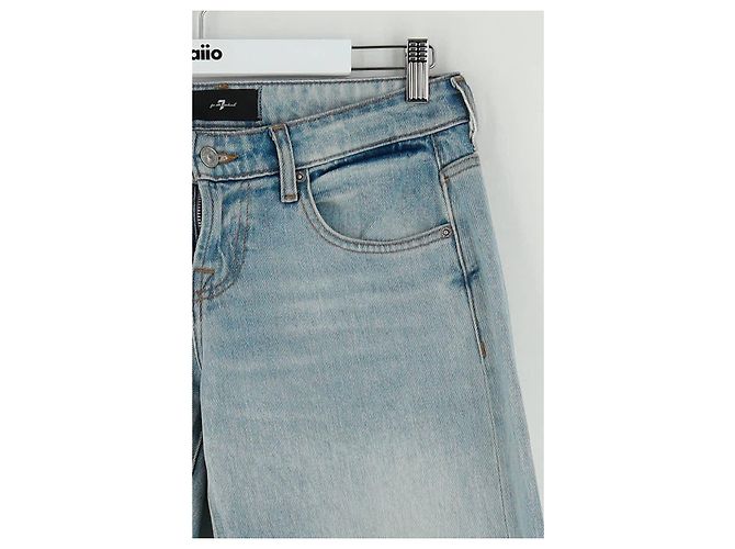 7 For All Mankind Jeans anchos de algodón azul - vista 3