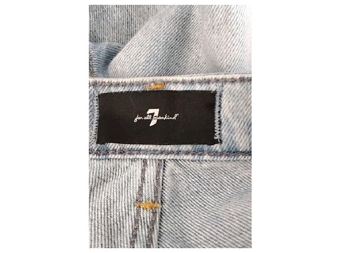 7 For All Mankind Jeans anchos de algodón azul - vista 5