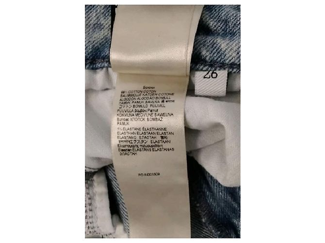 7 For All Mankind Jeans anchos de algodón azul - vista 6