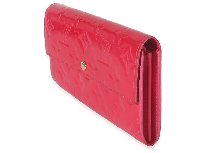 Portafoglio Sarah Monogram Vernis Rose Pop di Louis Vuitton Rosa - vista 3