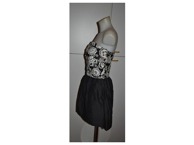 Vestido mini Luisa Spagnoli de algodón negro blanco - vista 3