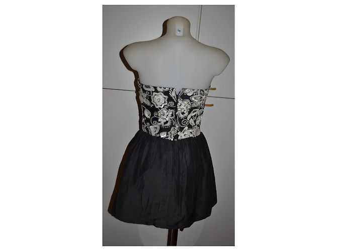Vestido mini Luisa Spagnoli de algodón negro blanco - vista 4