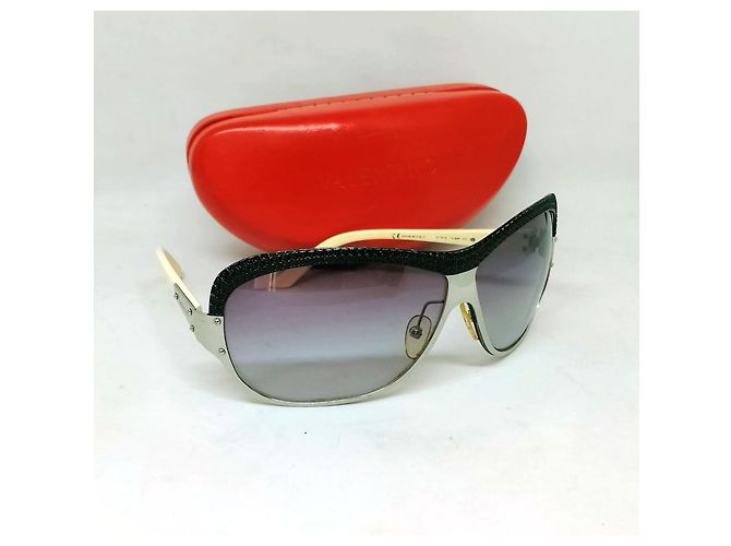Valentino 5578/S Oversize Sonnenbrille Quadratisch Silber Weiß - Ansicht 2