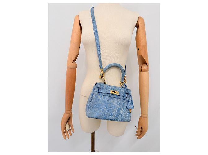 borsa tracolla Colombo 1937 Milano Blu chiaro - vista 3