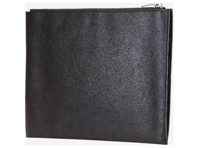 Saint Laurent Clutch in pelle nera a stella Nero - vista 3