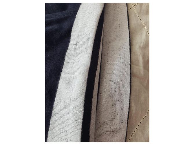 Chanel Sweatshirt / Kurzes Kleid Weiß Marineblau - Ansicht 5