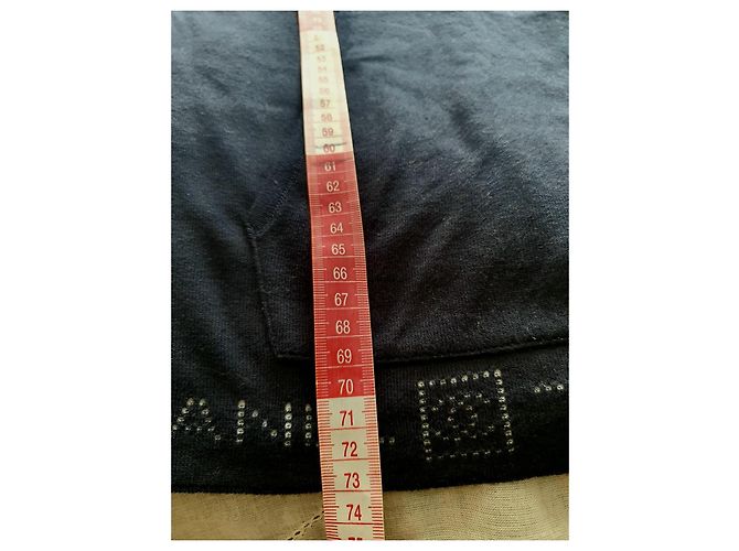 Chanel Sweatshirt / Kurzes Kleid Weiß Marineblau - Ansicht 6