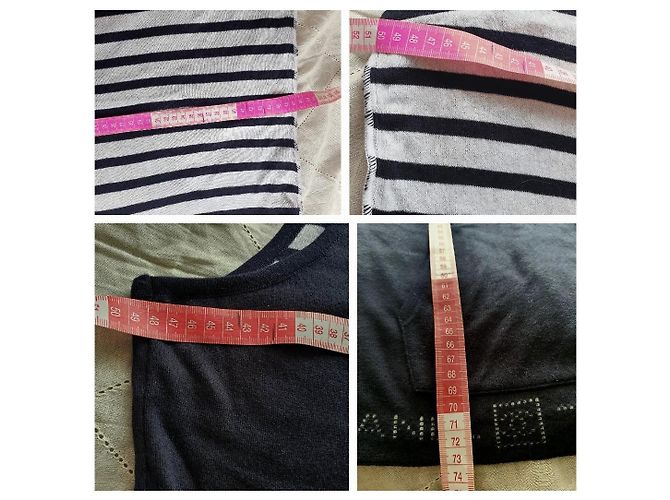 Chanel Sweatshirt / Kurzes Kleid Weiß Marineblau - Ansicht 9
